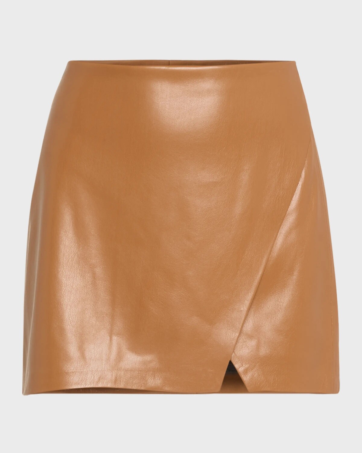 

Мини-юбка Siobhan из веганской кожи с запахом Alice + Olivia, цвет Camel