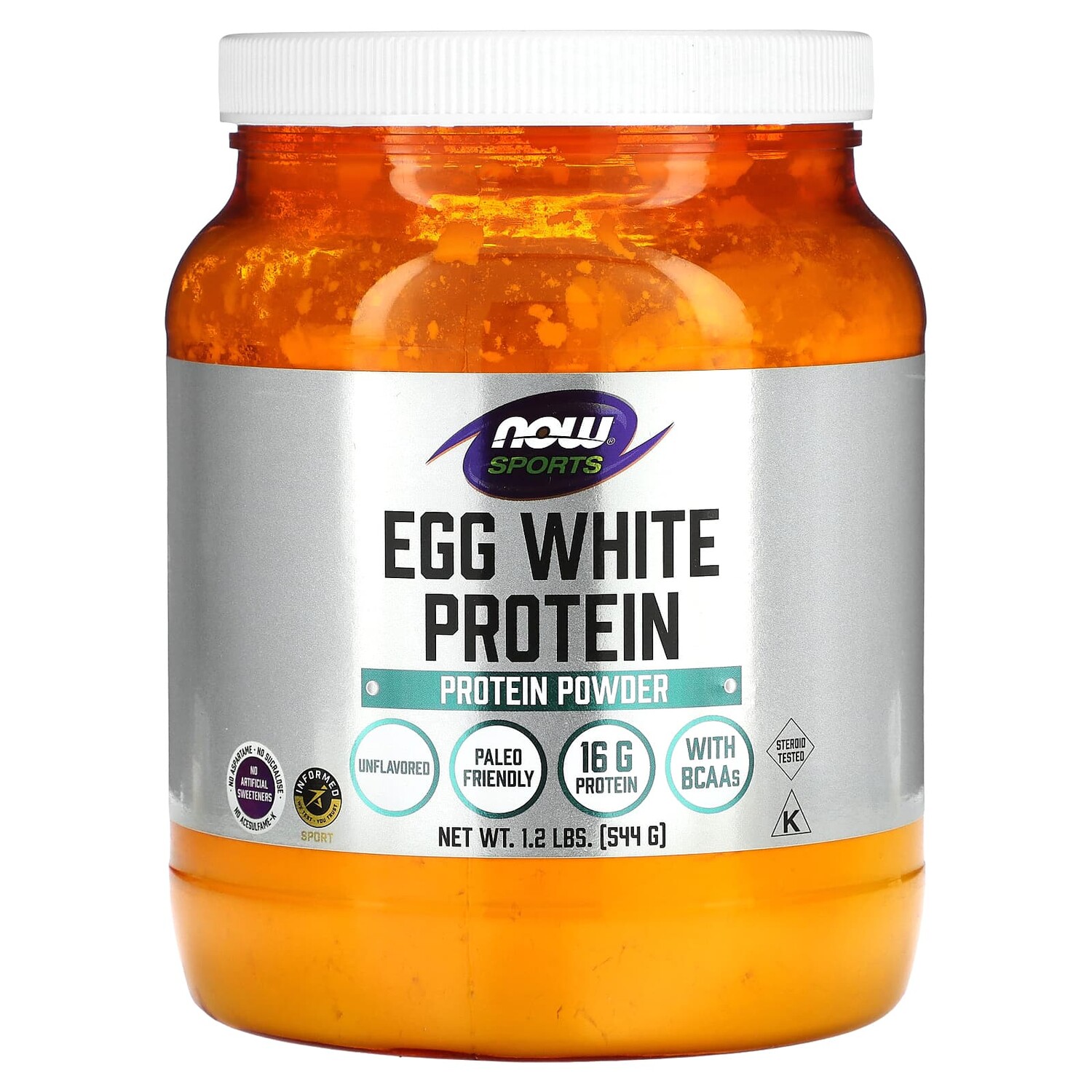 

Sports, протеин из яичного белка, протеиновый порошок, 544 г (1,2 фунта), NOW Foods