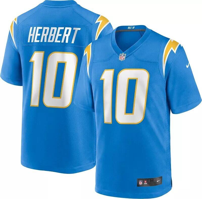 

Синяя игровая майка Nike Youth Los Angeles Chargers Джастина Герберта № 10