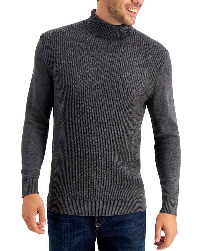 

Мужская водолазка из фактурного хлопка Club Room, цвет Charcoal Heather