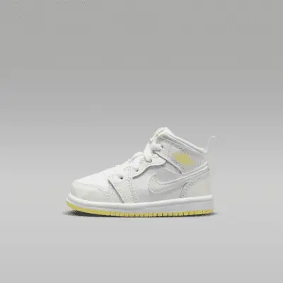

Кроссовки Jordan 1 Mid, цвет Sail/White/Light Laser Orange