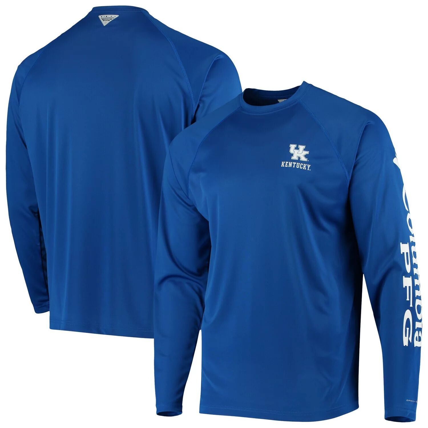 

Мужская футболка Columbia PFG Royal Kentucky Wildcats Terminal Tackle Omni-Shade с длинным рукавом