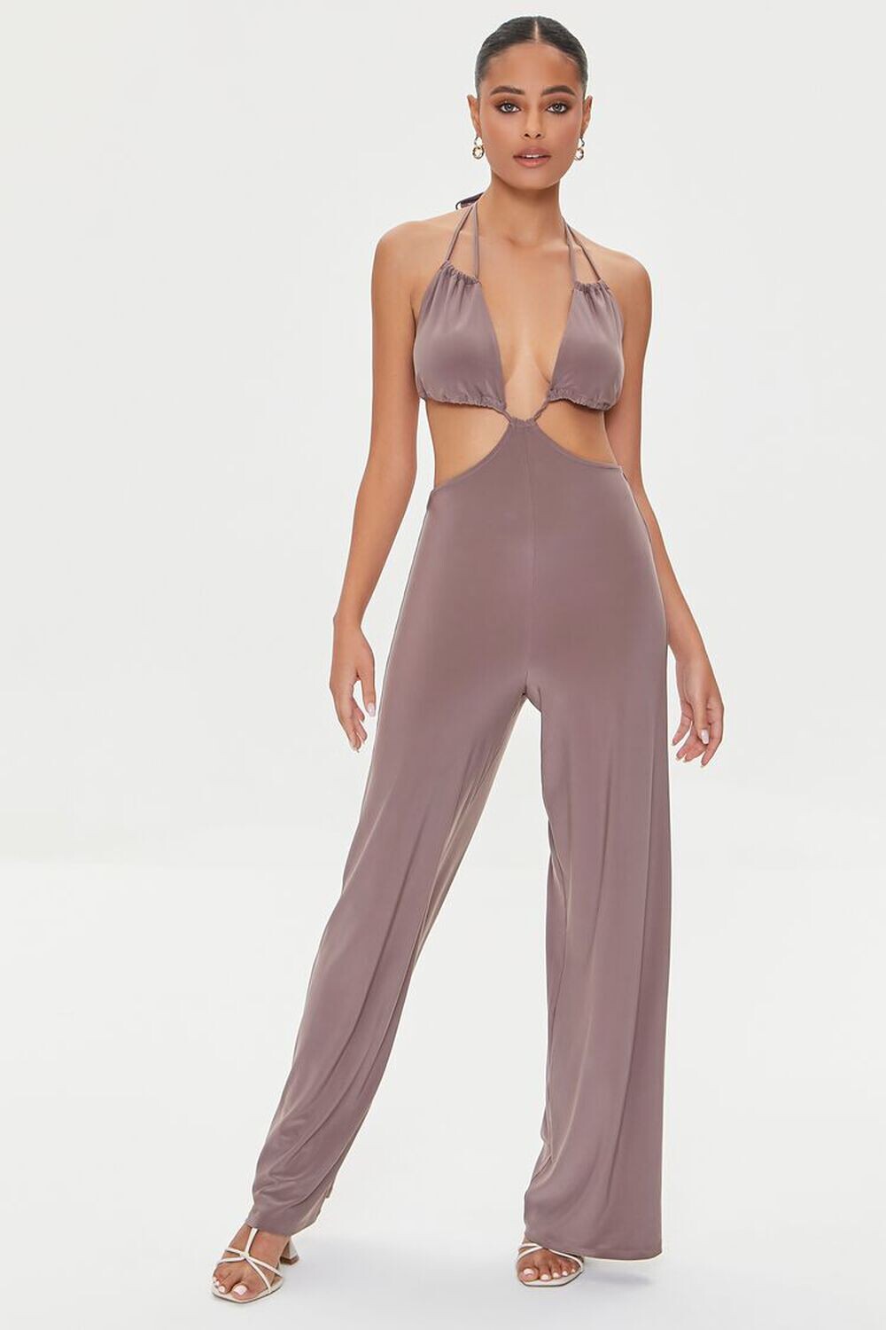 

Комбинезон с вырезом через шею Forever 21, коричневый