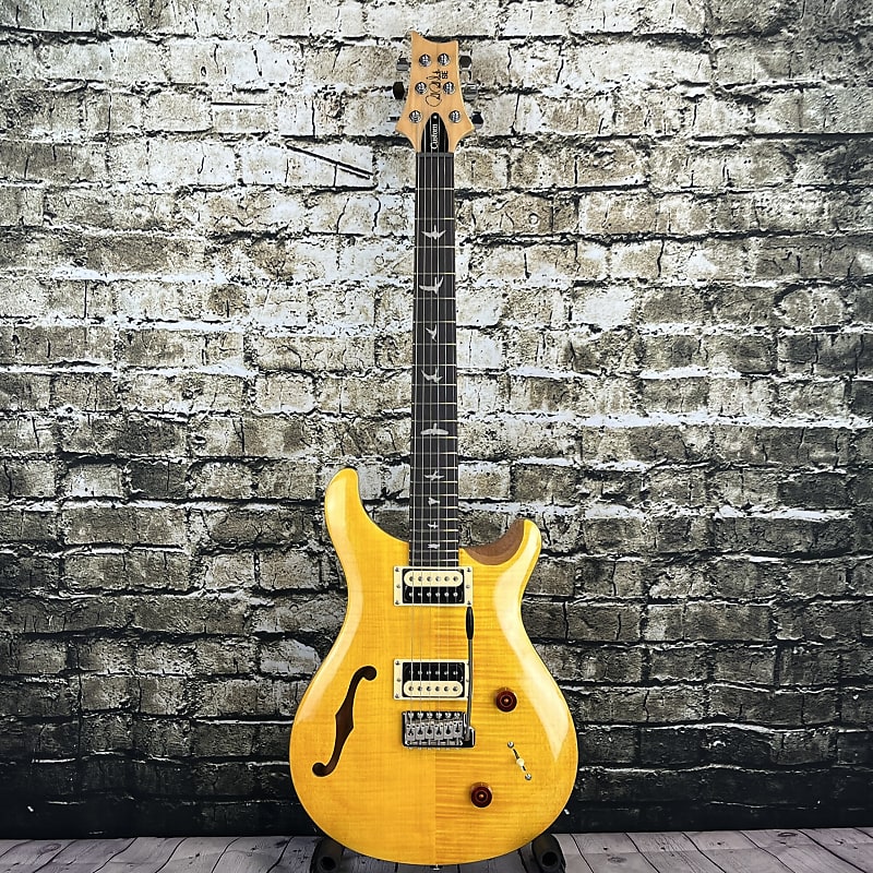 

Электрогитара PRS SE Custom 22 Semi-Hollow Electric Guitar - Santana Yellow - With Gig Bag