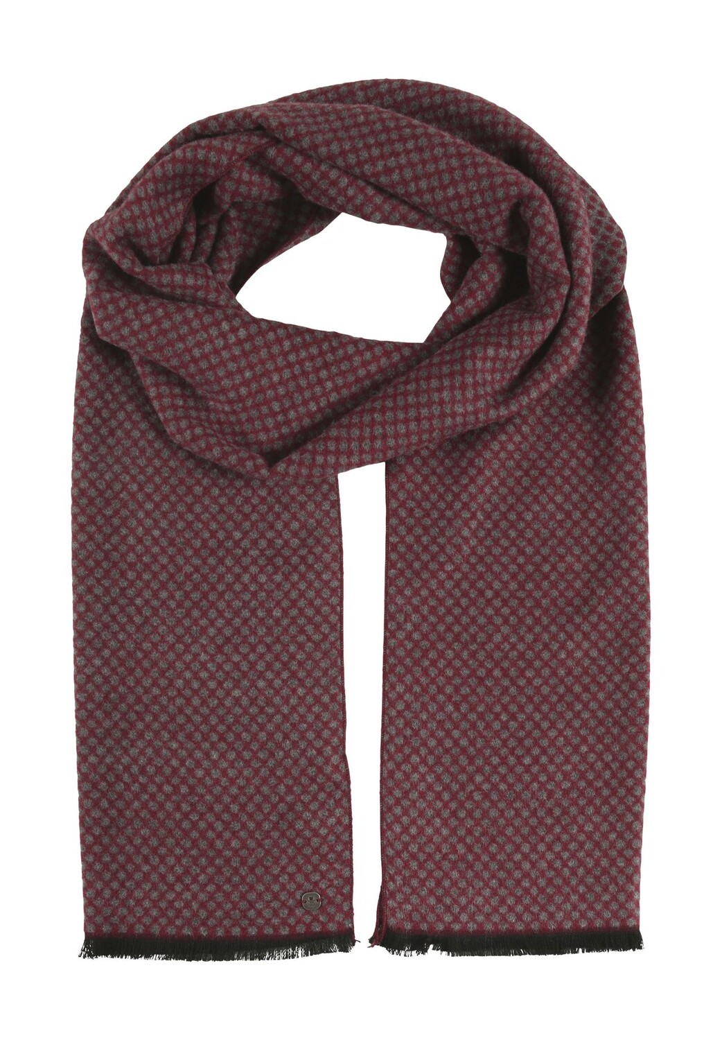 

Шарф, однотонный, бахрома, эмблема, мужской Prince BOWTIE, цвет Bordo