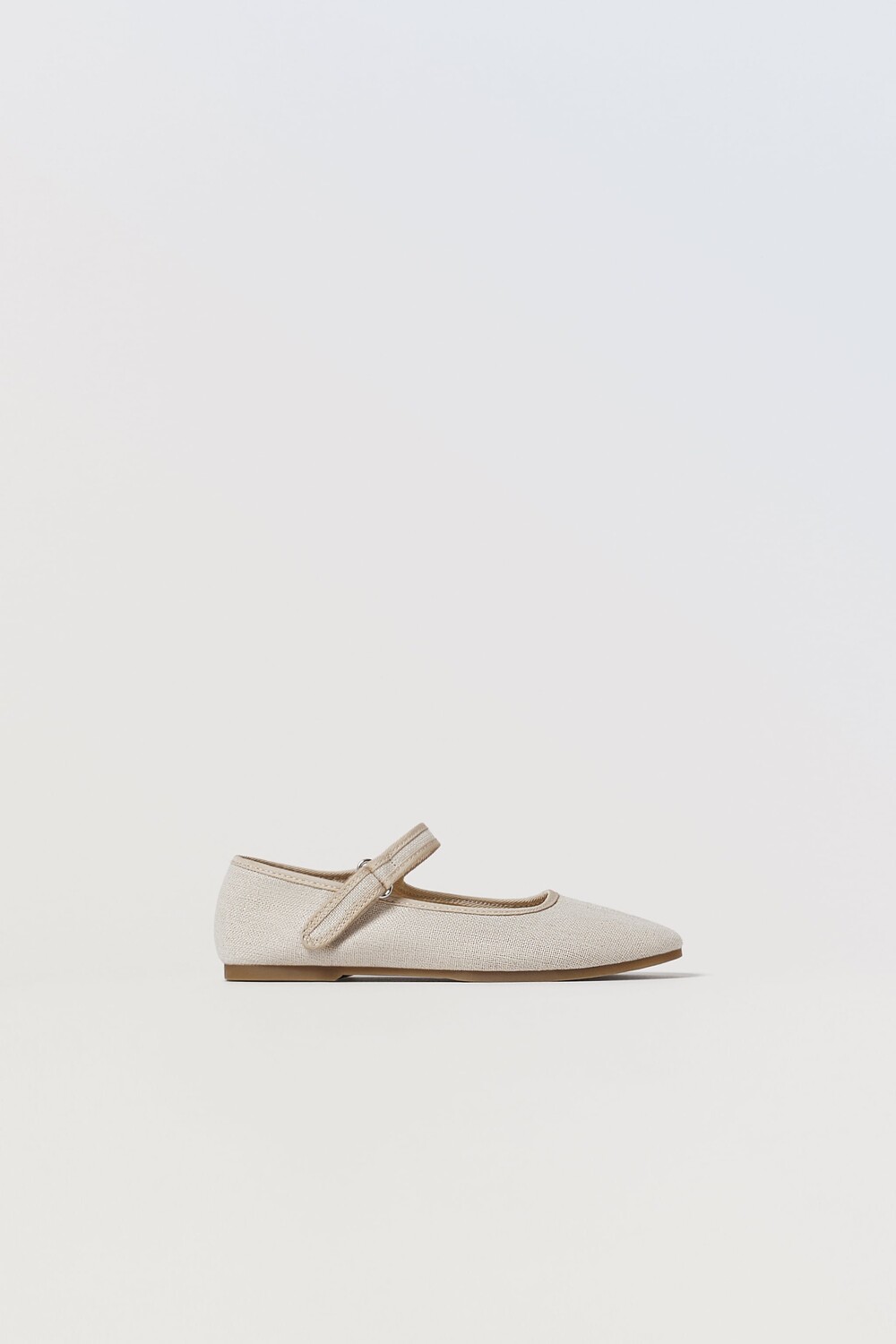 

Льняные балетки Zara, экрю белый