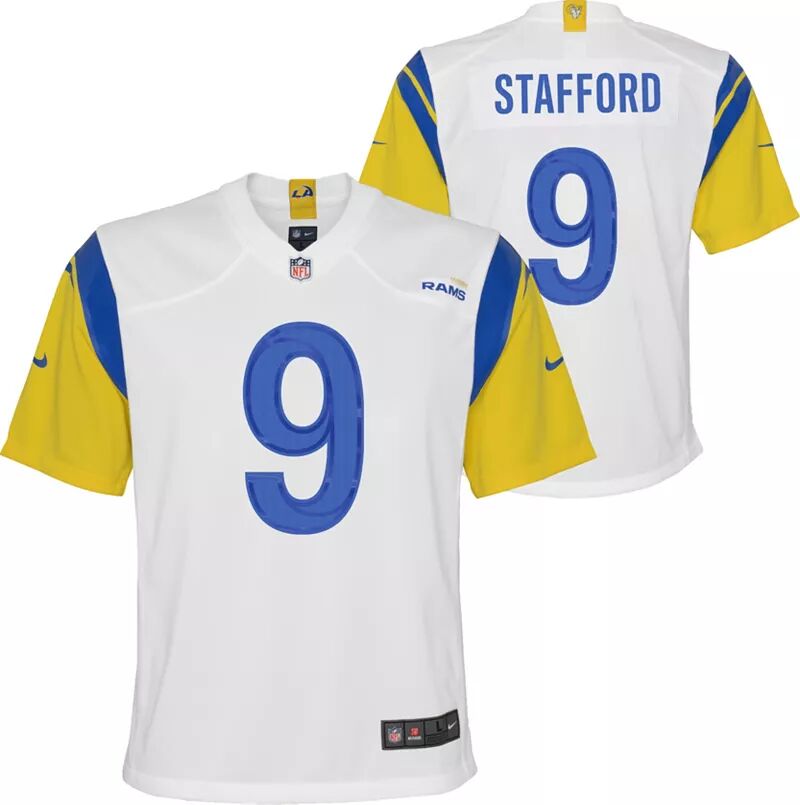 

Альтернативная белая игровая майка Nike Youth Los Angeles Rams Matthew Stafford #9