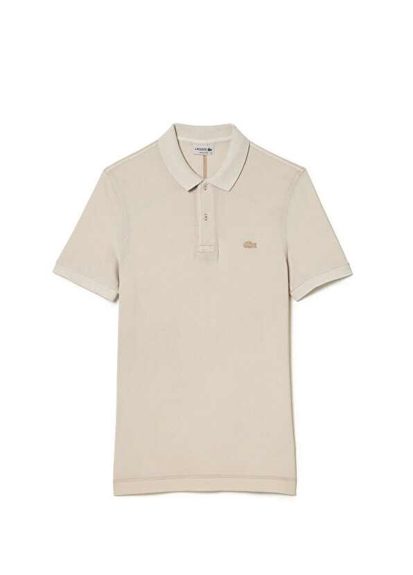 

Мужская футболка-поло стандартного кроя бежевого цвета Lacoste, Бежевый