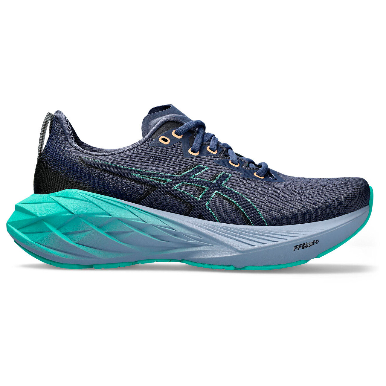 спортивные шорты icon asics цвет thunder blue midnight blue Беговая обувь Asics Women's Novablast 4, цвет Thunder Blue/Blue Expanse