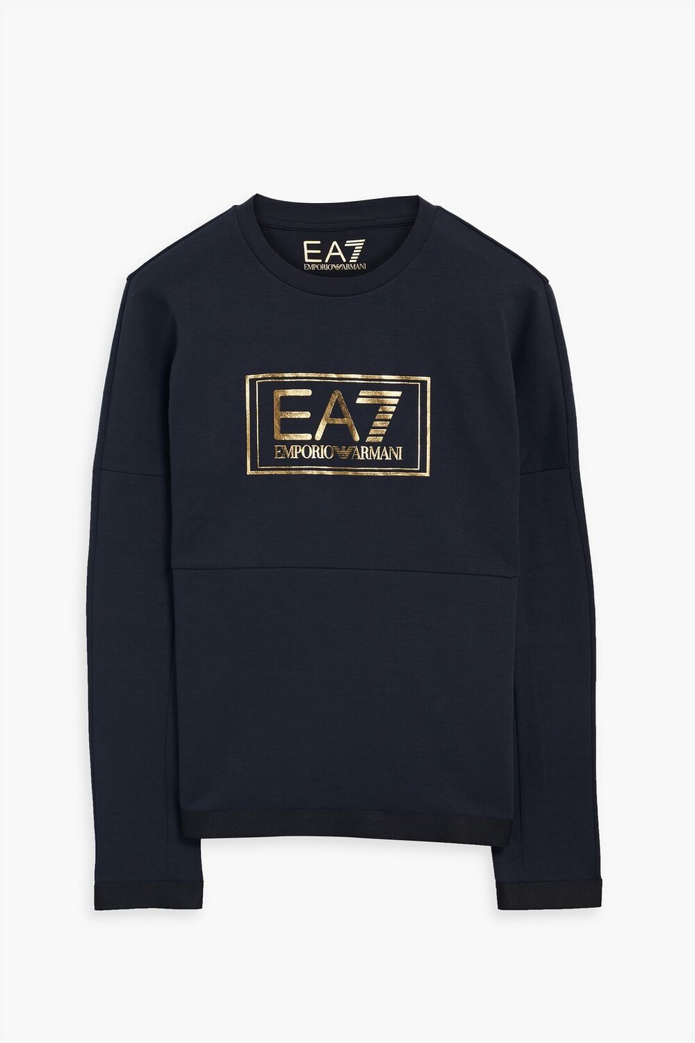 

Толстовка из хлопкового джерси с металлизированным принтом Armani EA7 Emporio, синий