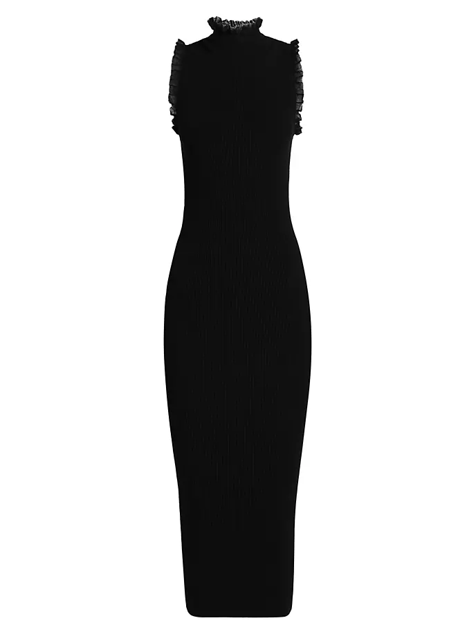 цена Облегающее платье миди с воротником-стойкой и воротником-стойкой Philosophy Di Lorenzo Serafini, черный