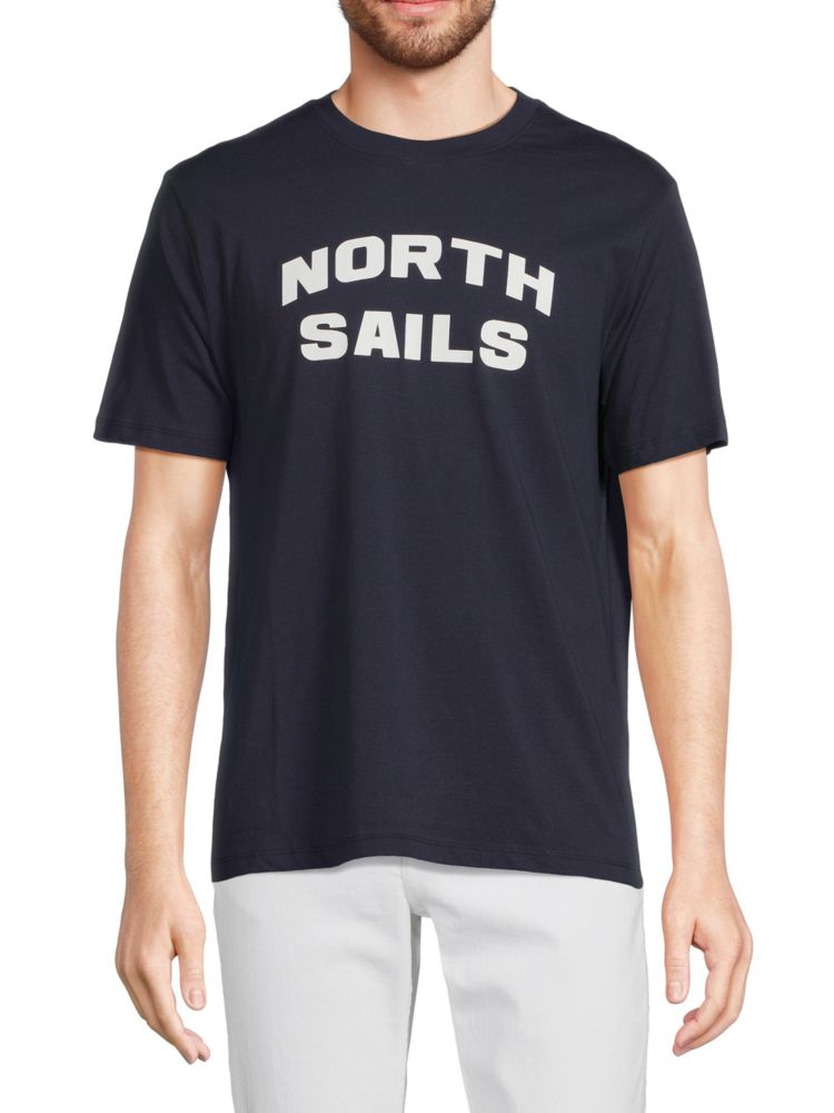 Футболка с круглым вырезом и логотипом North Sails, темно-синий темно синяя футболка с круглым логотипом north sails синий