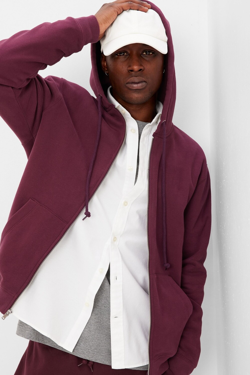 

Винтажная толстовка на молнии Gap, фиолетовый