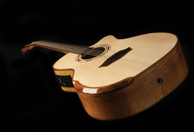Акустическая гитара Washburn G66SCE Comfort Deluxe 66 Auditorium Cutaway Acoustic Electic Guitar. Spalted Maple