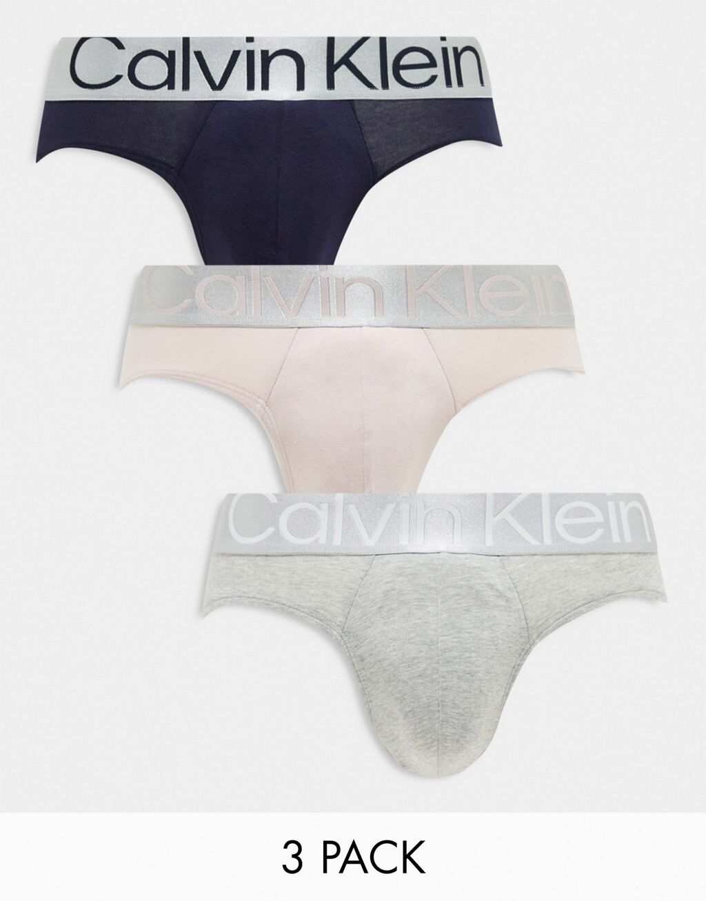 

Разноцветные эластичные трусы из хлопковой стали Calvin Klein, 3 шт.