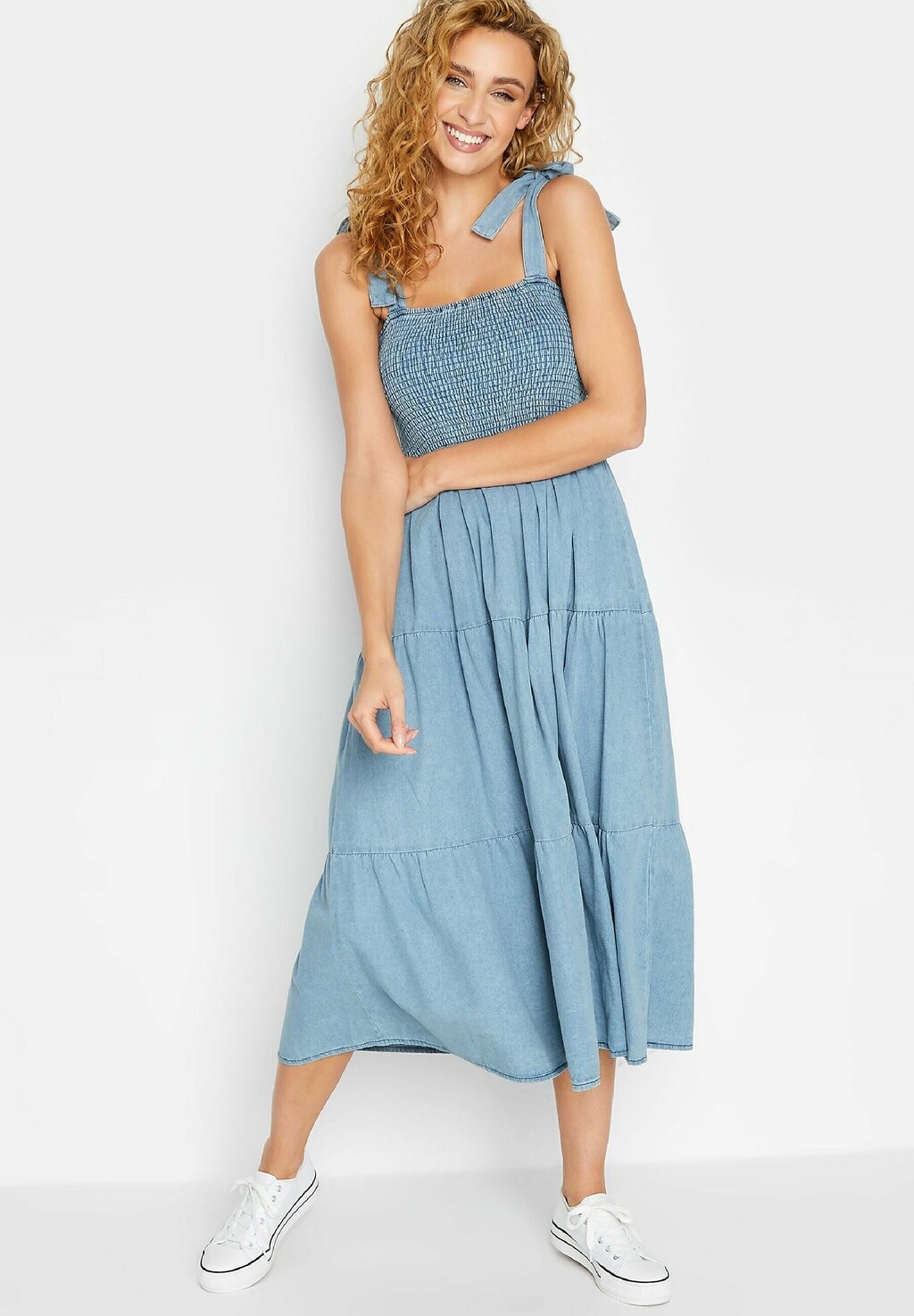 

Платье джинсовое Long Tall Sally с завязками, синий