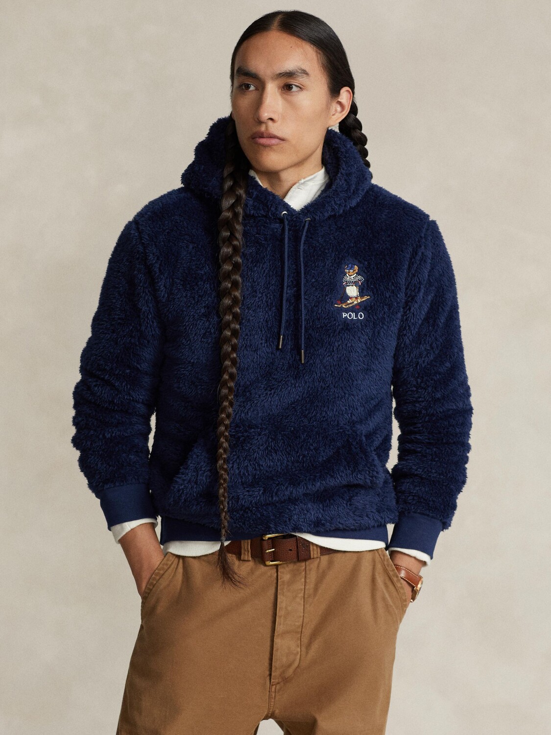 

Polo Флисовая толстовка Polo с медвежьим ворсом Ralph Lauren, темно-синий
