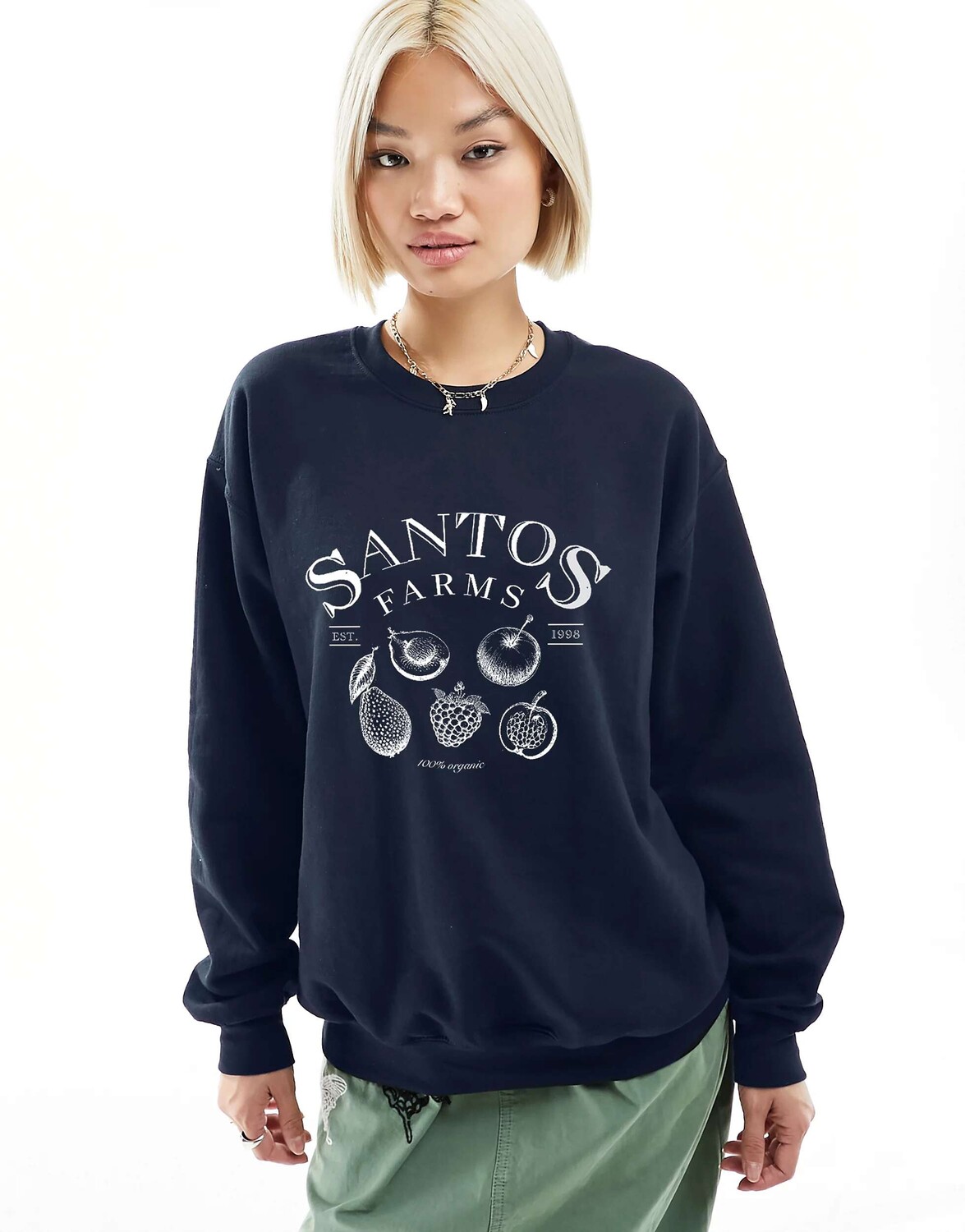 

Темно-синяя толстовка с надписью ASOS, Синий
