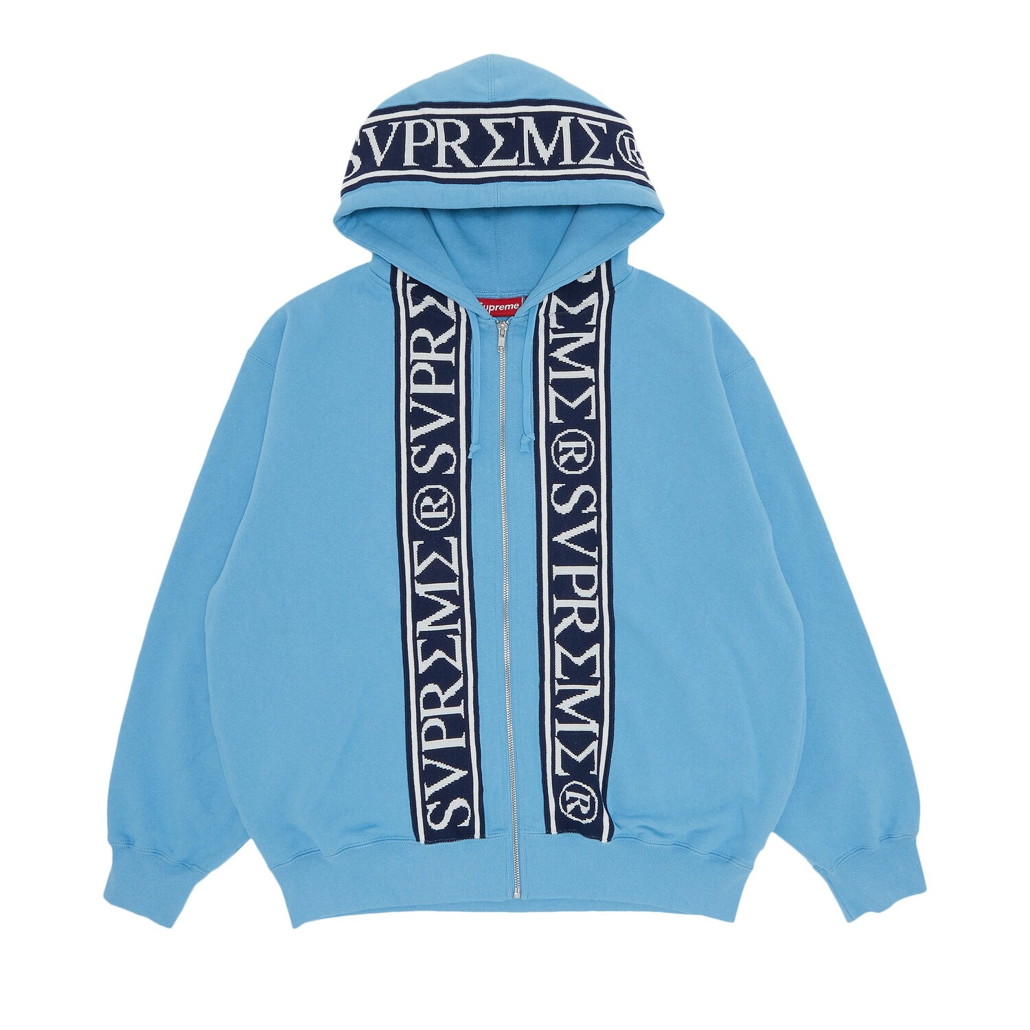 

Толстовка с капюшоном на молнии Supreme Roman, светло-синий