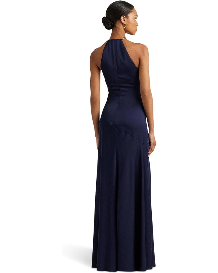 

Платье LAUREN Ralph Lauren Satin Charmeuse Halter Gown, цвет Refined Navy