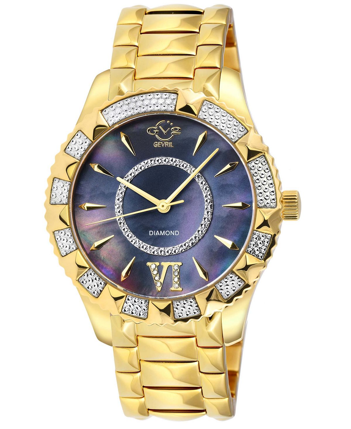 цена Женские часы Венеция швейцарские кварцевые золотистые из нержавеющей стали 38 мм GV2 by Gevril, золотой