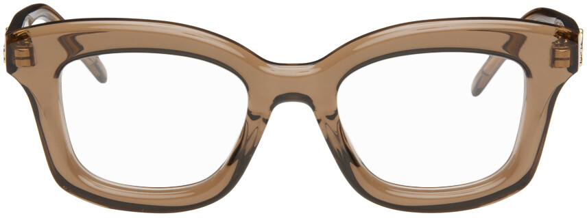 

Коричневые квадратные очки Loewe, цвет Shiny light brown