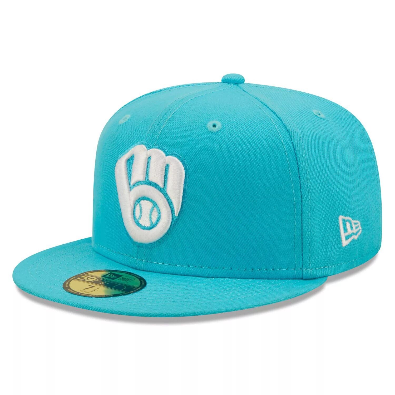 

Мужская облегающая шляпа New Era Blue Milwaukee Brewers Vice Highlighter Logo 59FIFTY