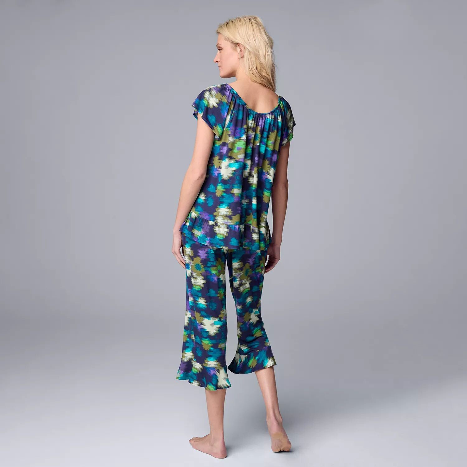 

Женский комплект для сна Simply Vera Vera Wang: топ с короткими рукавами и брюки-кюлоты Simply Vera Vera Wang