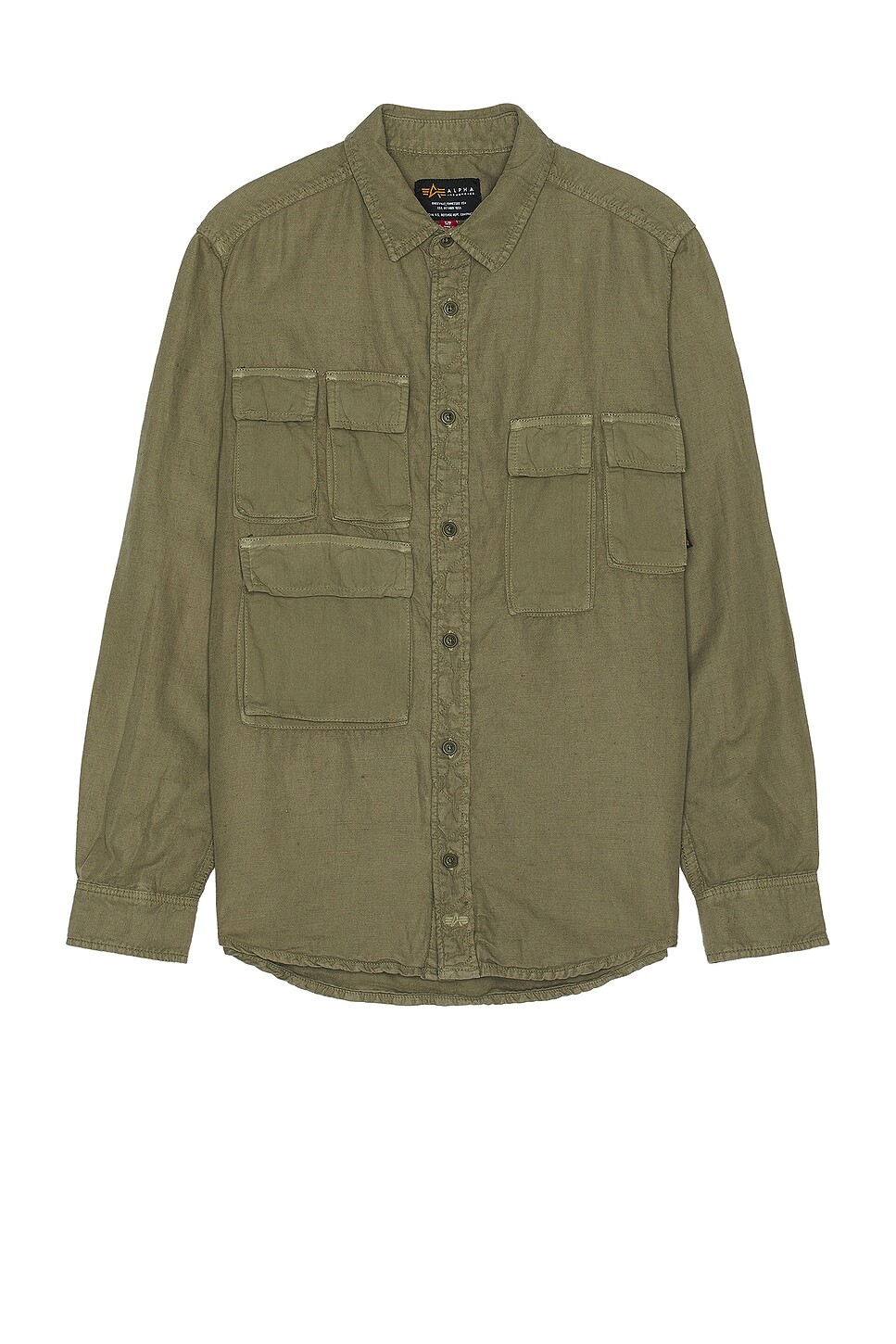 

Рубашка с длинными рукавами и несколькими карманами Alpha Industries, цвет OG-107 Green