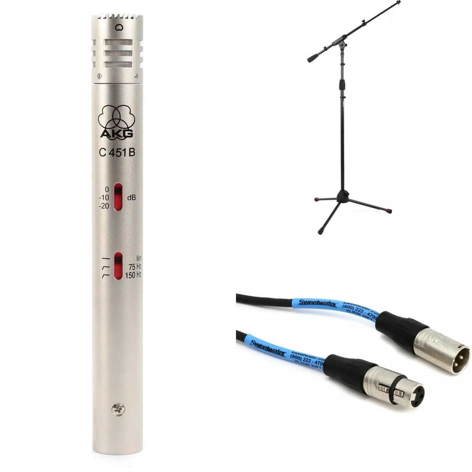 

Комплект конденсаторного микрофона AKG C451 B с малой диафрагмой, подставкой и кабелем