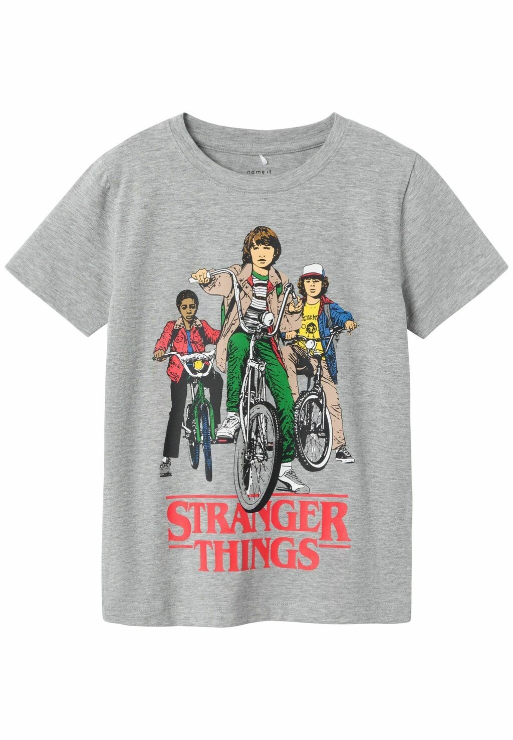 

Футболка с принтом Nkmasur Fashion Stranger Things Unisex Name it, цвет grey melange