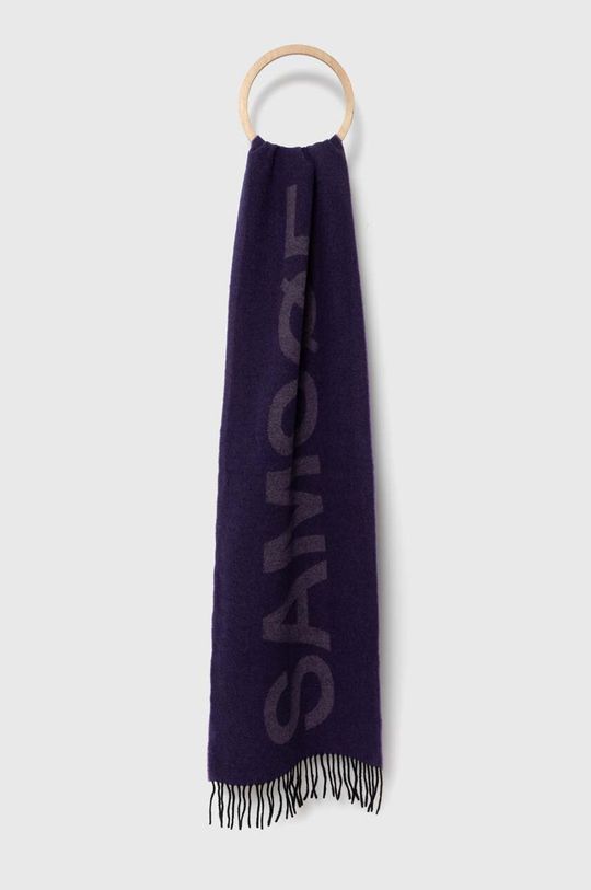 Шерстяной шарф Samsoe Samsoe Samsoe Samsoe, фиолетовый