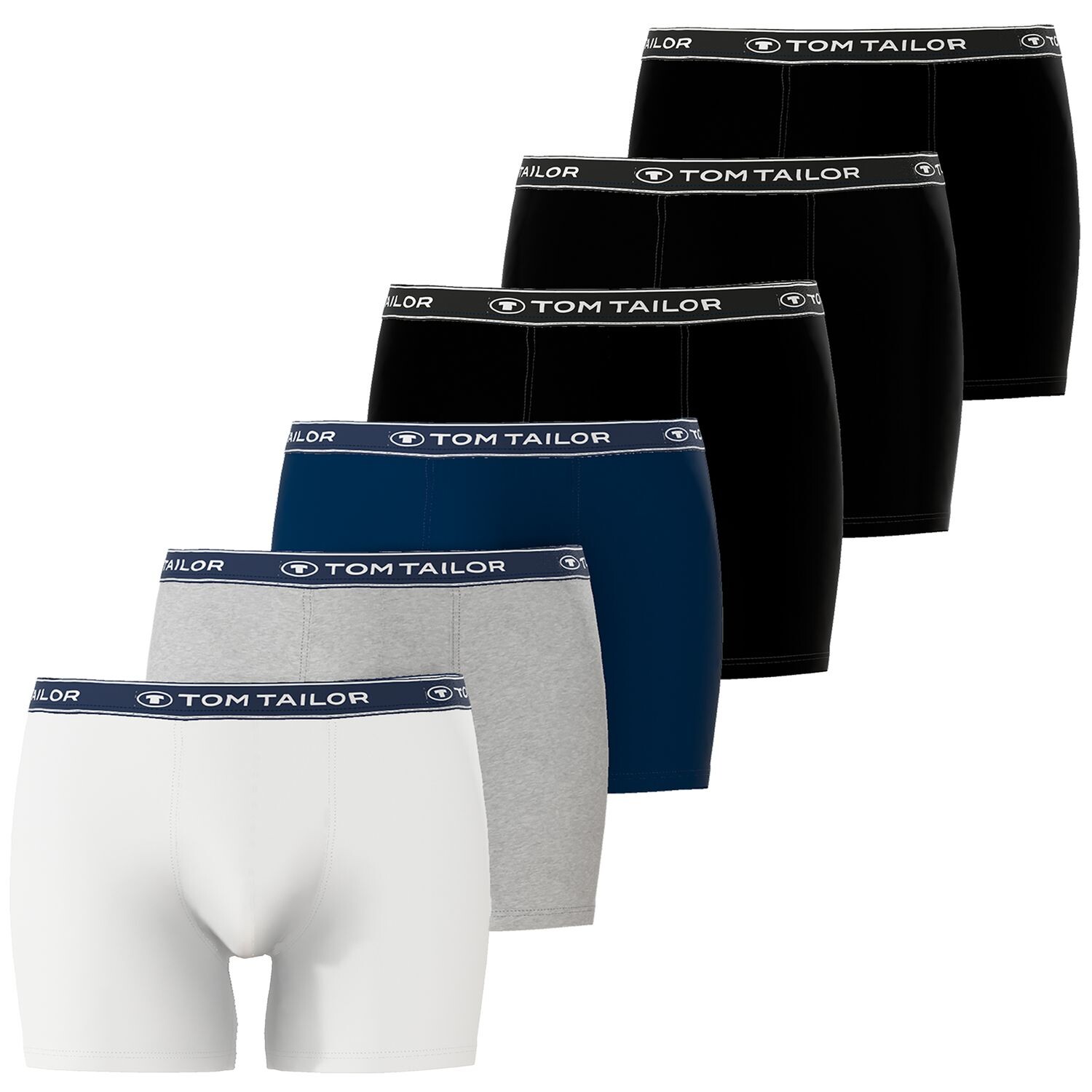 

Боксеры Tom Tailor s 6 шт, цвет Grau/Weiss/Navy/Schwarz