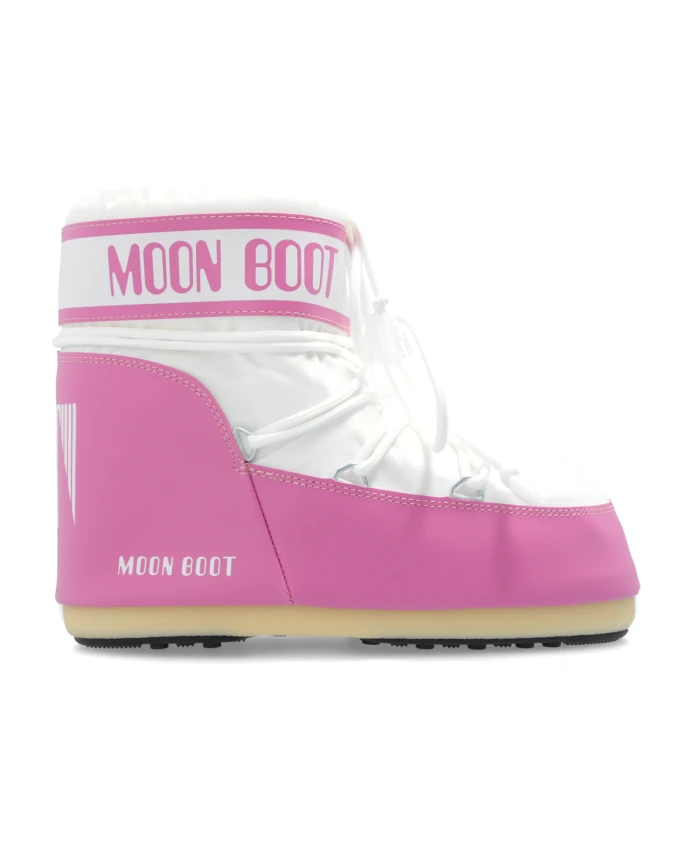 

Зимние сапоги из нейлона с низким логотипом Moon Boot, розовый