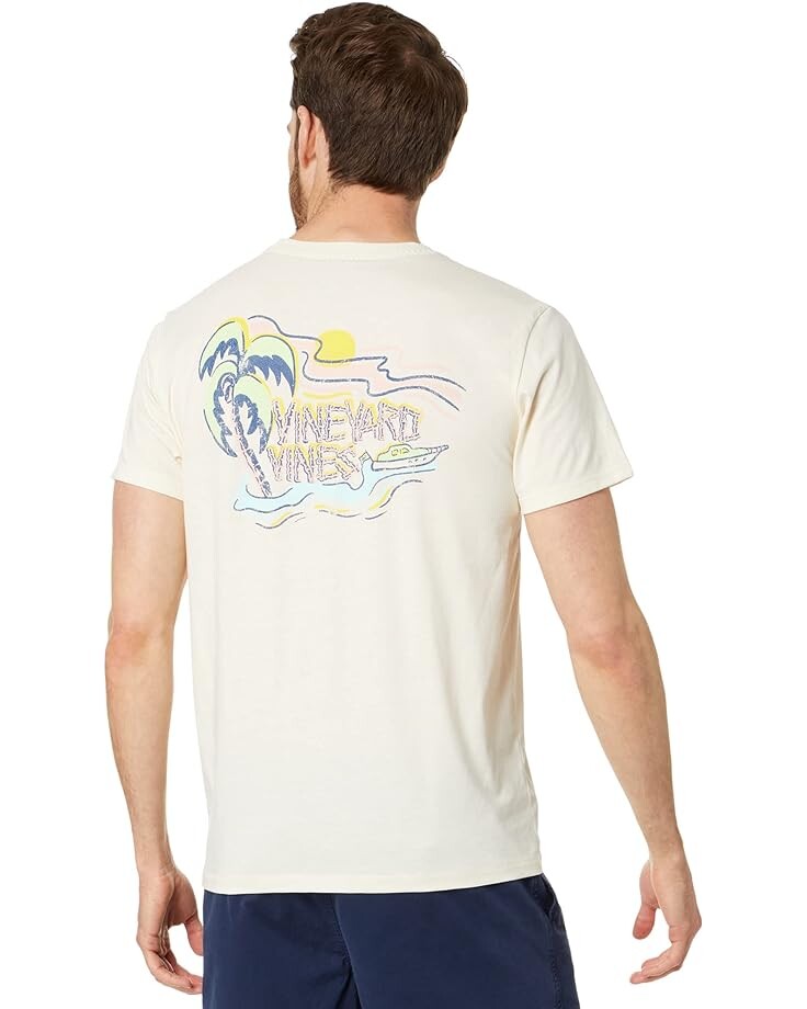 

Футболка Vineyard Vines Short Sleeve Sailing Dunes, цвет Pina Colada Heather