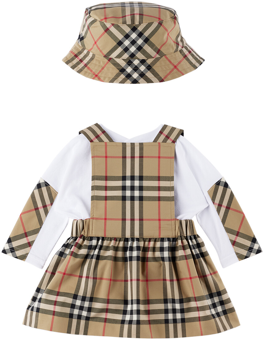 

Комплект из трех предметов в клетку Baby Tan Vintage Check Archive бежевый Burberry