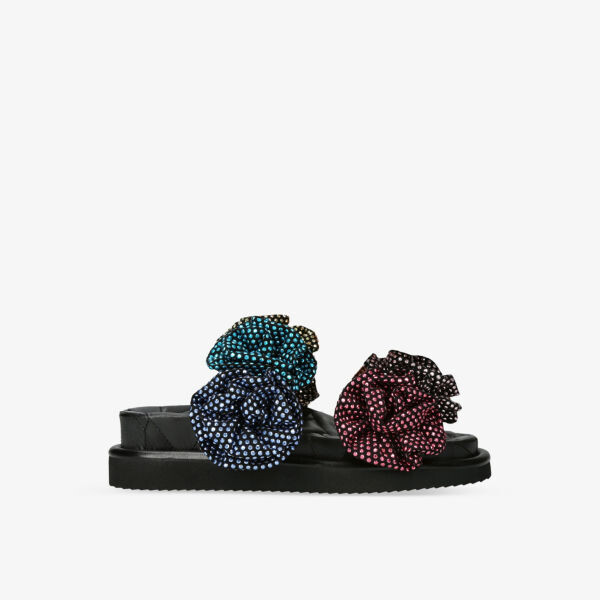 

Замшевые босоножки Orson Bloom с кристаллами и цветами Kurt Geiger London, черный