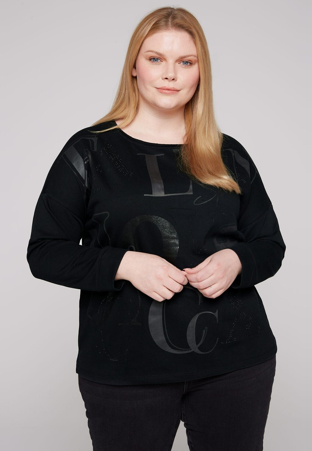 Толстовка WORDING Soccx, цвет black толстовка oversized mit pailletten wording soccx цвет anthra melange