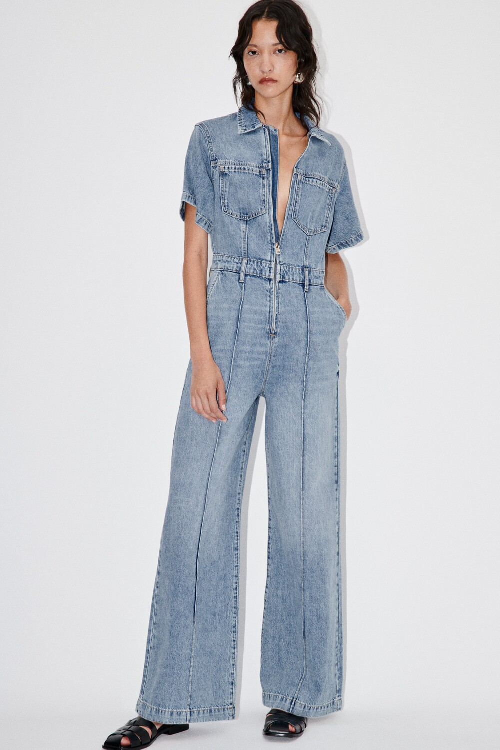 

Джинсовый комбинезон zw Zara, синий