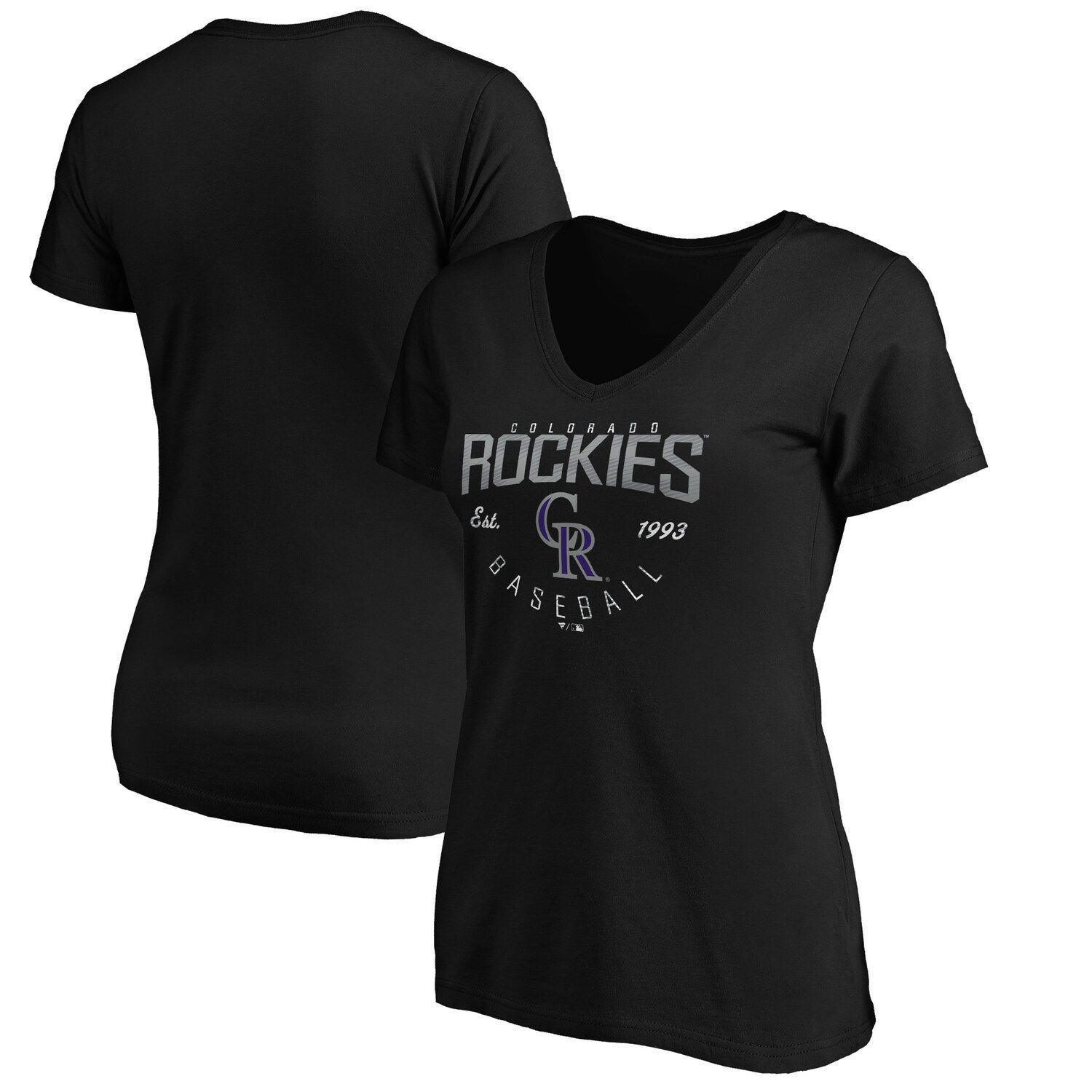 

Черная женская футболка Fanatics Colorado Rockies Live For It с v-образным вырезом Fanatics, Черный