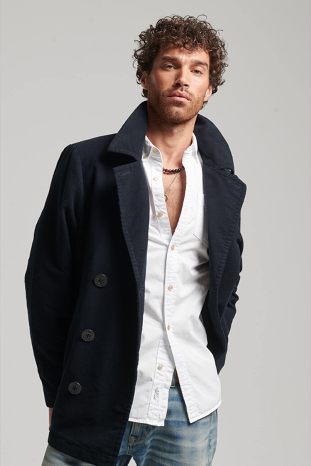 

Пальто Merchant из молескина Superdry, синий