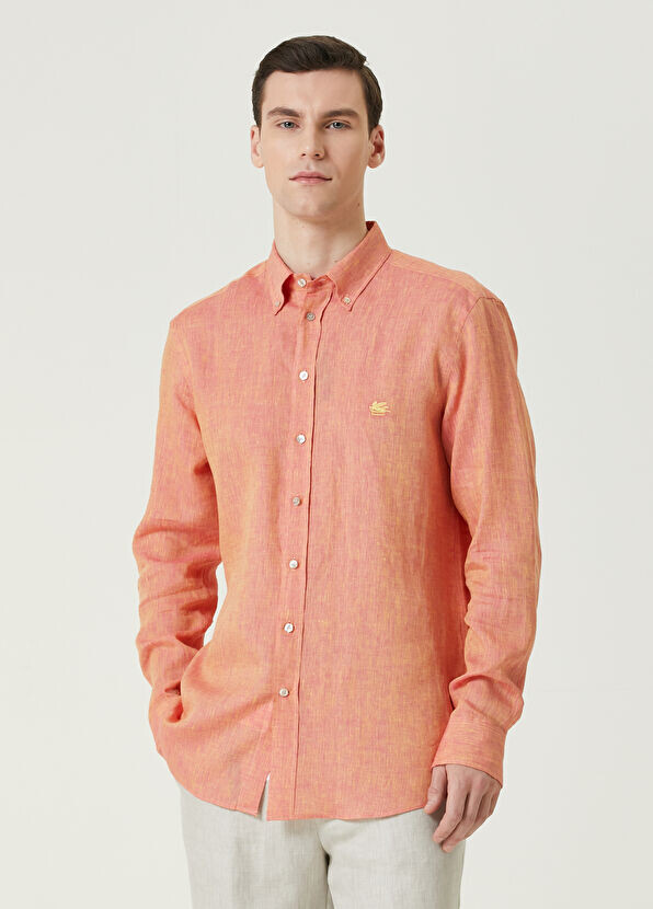 

Льняная рубашка Etro, оранжевый