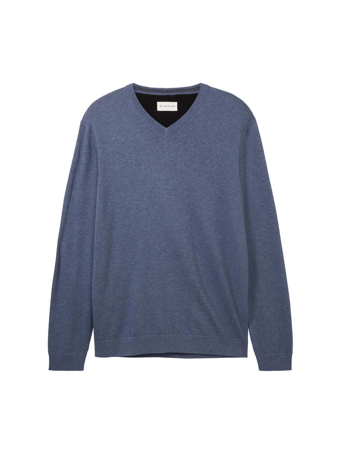 Пуловер Tom Tailor BASIC V NECK, синий цена и фото