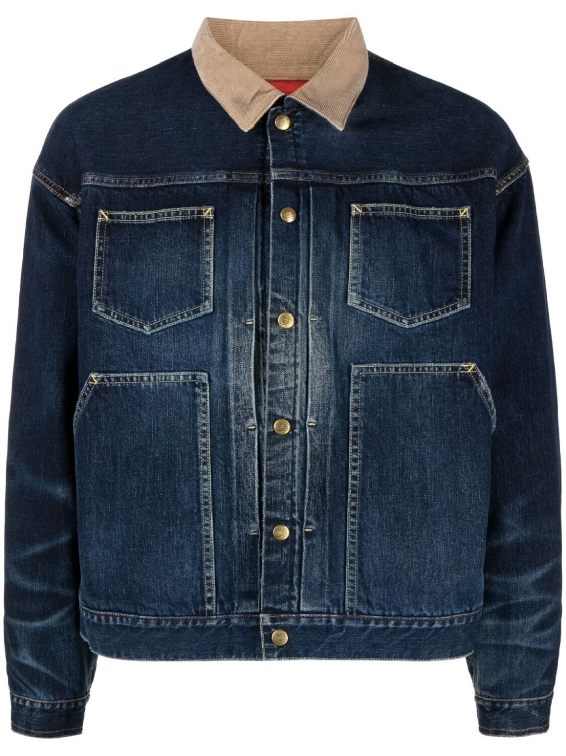 

visvim куртка с косым воротником, синий