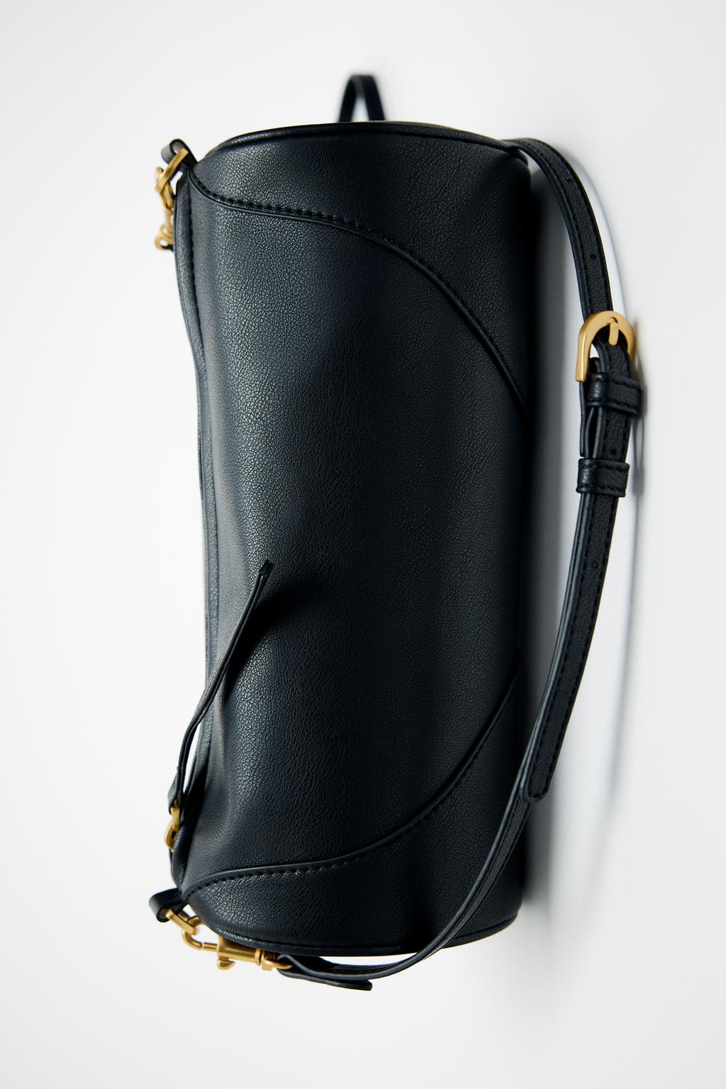 Цилиндрическая сумка на плече ZARA, черный широкая сумка через плечо сменный ремешок для кошелька цепочка для женской сумки ручная сумка аксессуары регулируемый ремень для сумок