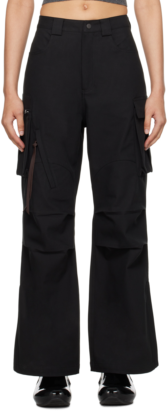 Черные брюки карго с разрезом по краю Fax Copy Express брюки карго женские из хлопка цвет – терракот