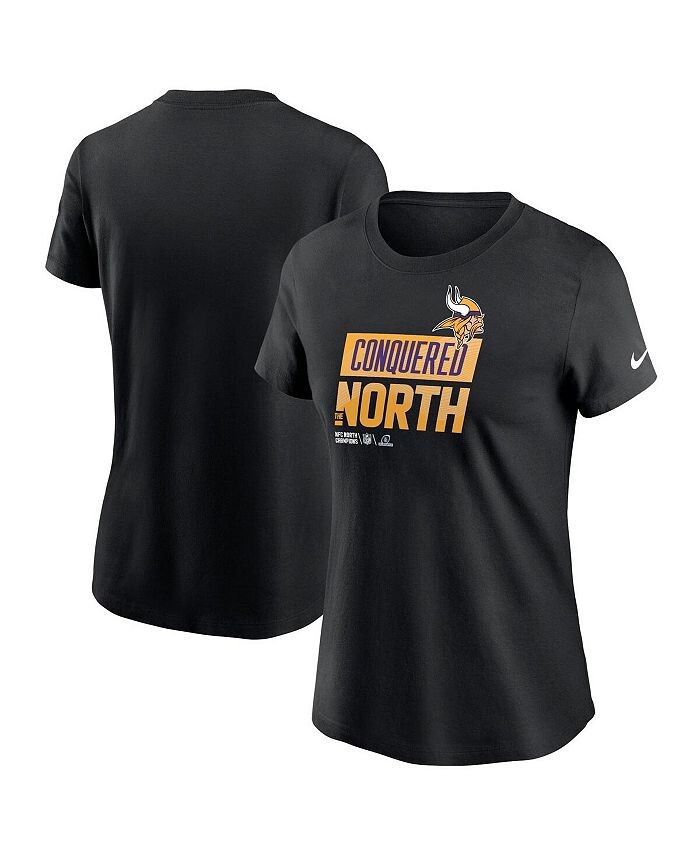 

Черная женская футболка Minnesota Vikings 2022 NFC North Division Champions Locker Room Trophy Collection Nike, черный