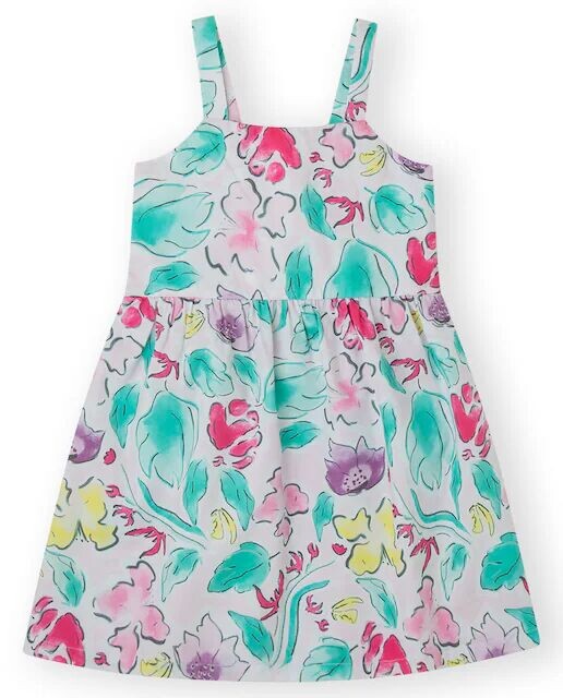 

Платье для девочки с принтом на бретелях и разрезом на спине Canada House, мультиколор