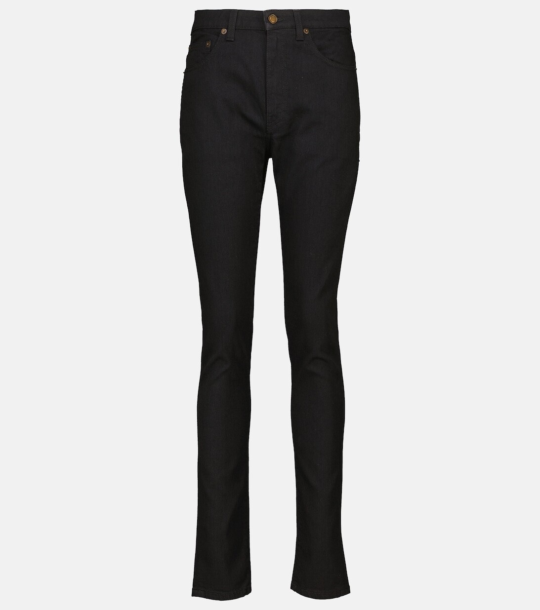 

Узкие джинсы с высокой посадкой SAINT LAURENT, черный