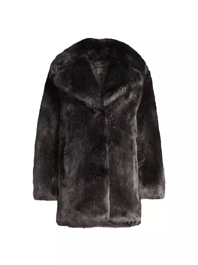 

Пальто из искусственного меха Vintage Glam Donna Karan New York, серый